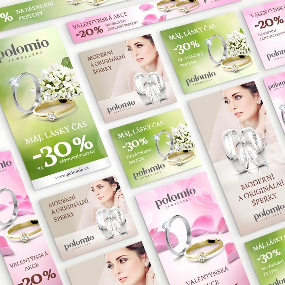 Reklamní bannery pro výrobce a prodejce šperků Polomio